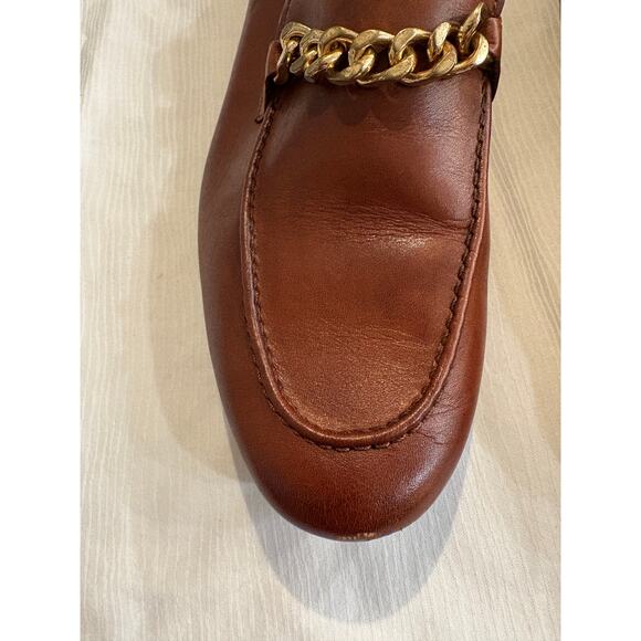 Aldo Leather Loafers Brown Gold Chain Accent Slip On Mens 8 EU 41 main image 2